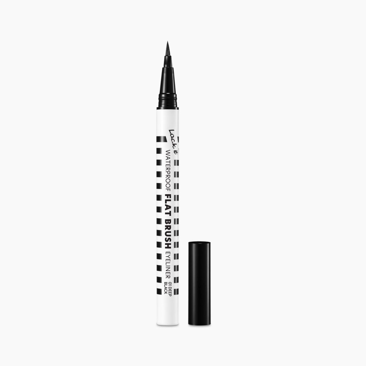 WATERPROOF FLAT BRUSH EYELINER-01 DEEP BLACK