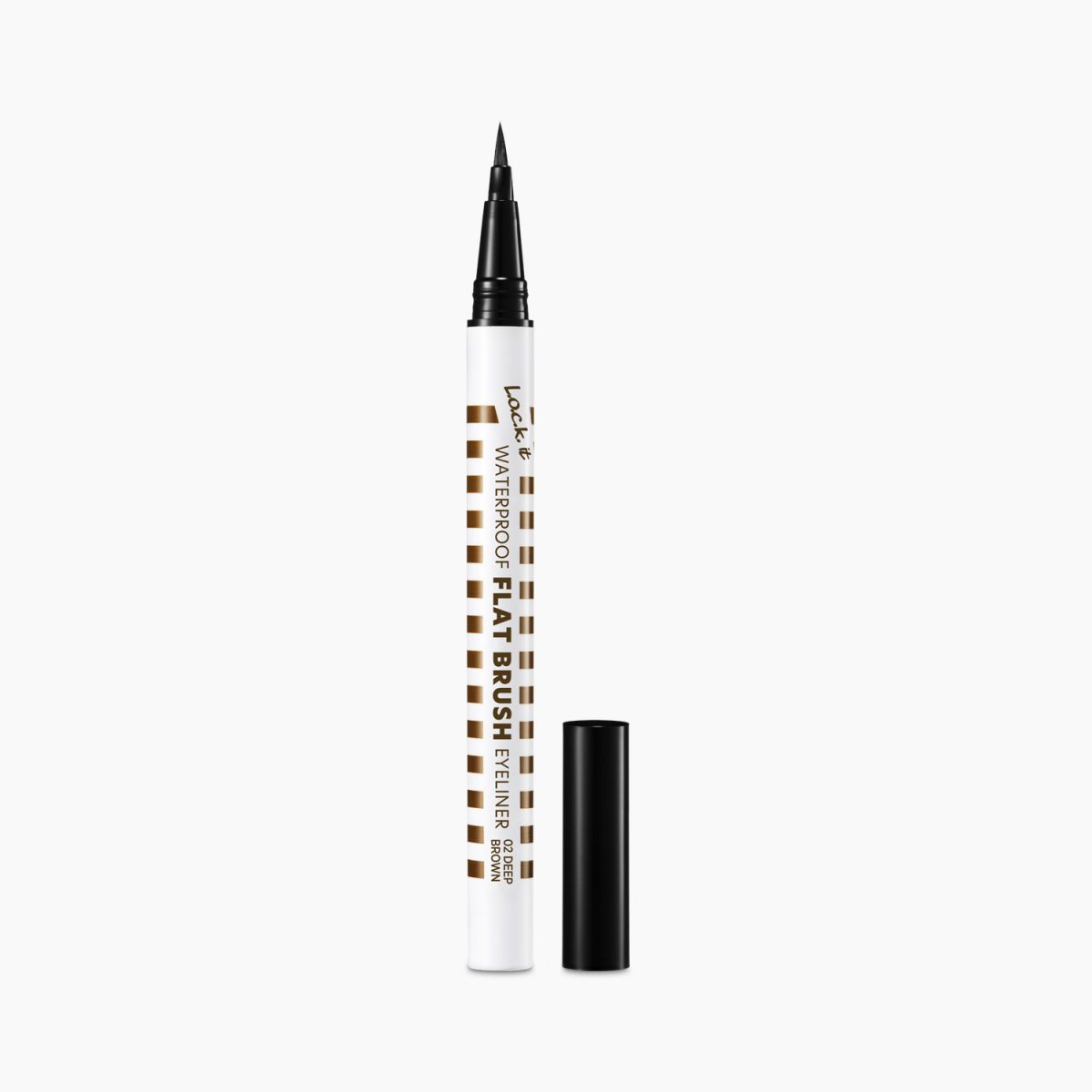 WATERPROOF FLAT BRUSH EYELINER-02 DEEP BROWN